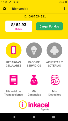 Android application Inkacel Agente screenshort