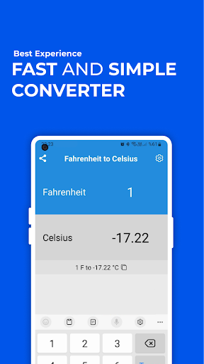 Android application Fahrenheit to Celsius Convert screenshort