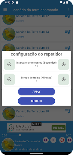 Android application Canário Da Terra Chamando screenshort