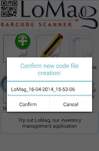 LoMag Barcode Scanner to Excel - free inventory QR screenshots 10