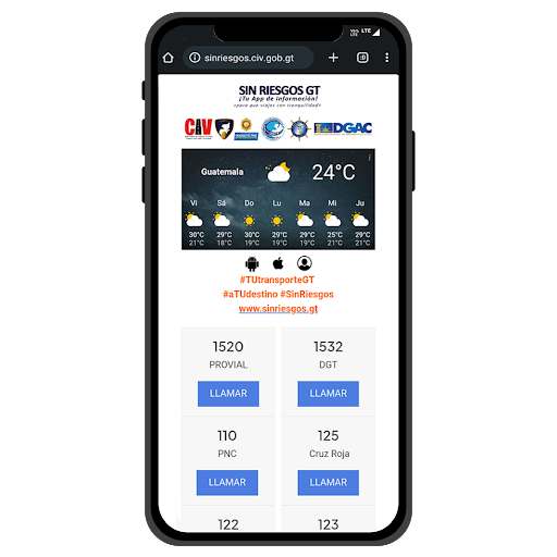 Android application SinRiesgosGT screenshort