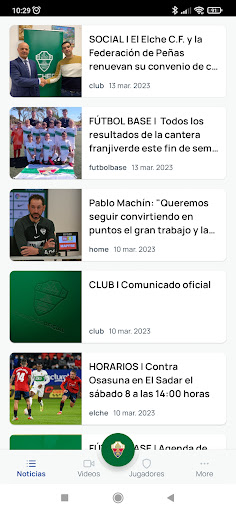 Elche CF - Official App Screen 2