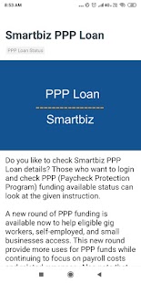 PPP Loan App - Status SBA Loan Screenshot
