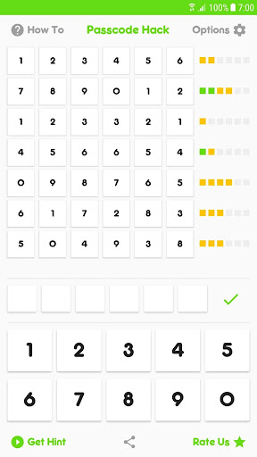 Android application Passcode Hack - Crack the code screenshort