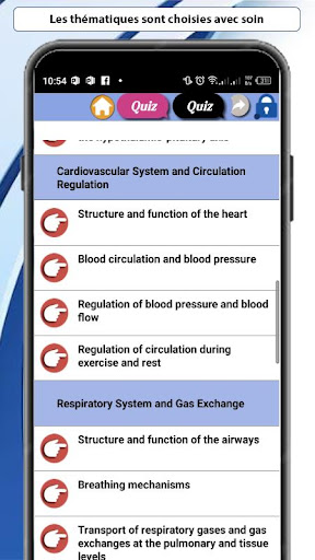 Physiology course Screen 2