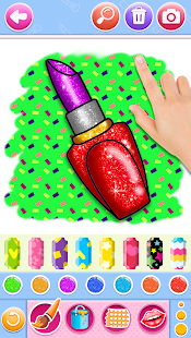 Glitter Lips with Makeup Brush Set coloring Game  Screenshots 8