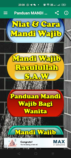 Android application Panduan & Cara MANDI WAJIB screenshort