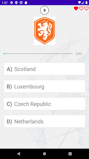 Country Football Team Quiz Screen 3