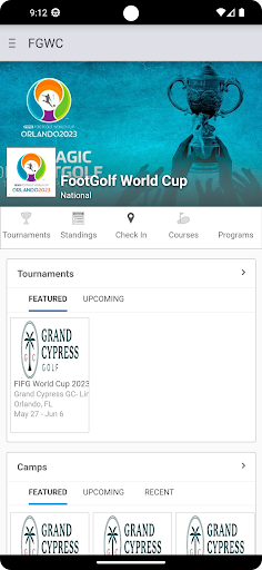 Android application FootGolf World Cup screenshort