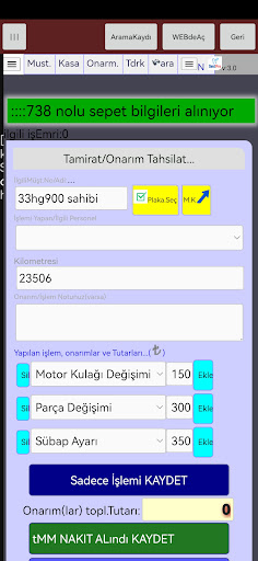 Android application Oto Servis Takip Programı mobi screenshort