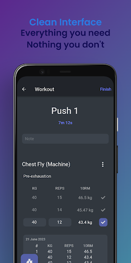 Screenshot of MyGains Fitness & Gym Tracker