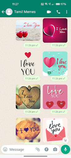 I Love You Stickers Screen 2