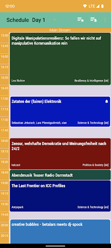 Android application DiVOC Schedule screenshort