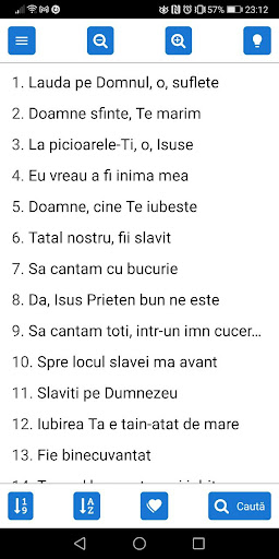 Android application Cantari CDE crestini dupa Ev. screenshort