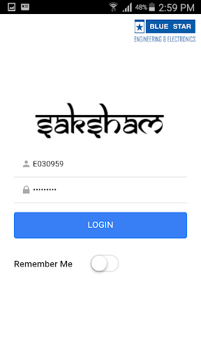 Android application Blue Star Saksham screenshort