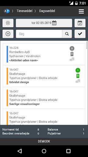 Android application Timesheet AutoPilot screenshort