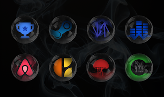 screenshot of Black Smoke & Glass Icon Pack