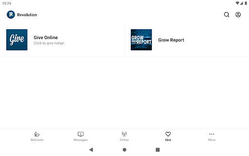 Screenshot of Revolution Church App