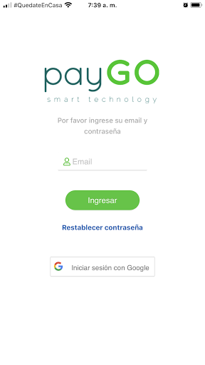 Android application payGO Estudiantes screenshort