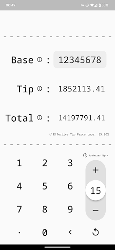 Palindromic Tip Calculator Screen 2