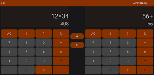 Calc x2: two-screen calculator Screen 3