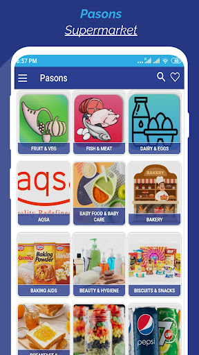 Android application Pasons SuperMarket screenshort