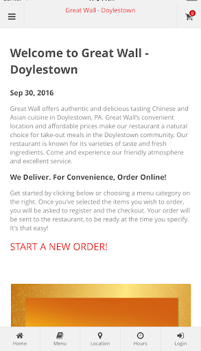 Android application Great Wall - Doylestown screenshort