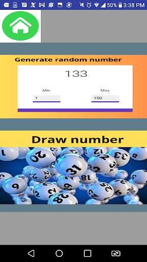 Random number generator Screen 2