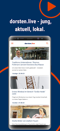 Android application dorsten.live screenshort