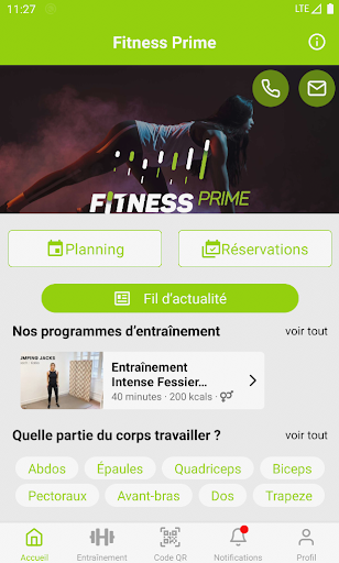 Android application Fitness Prime screenshort