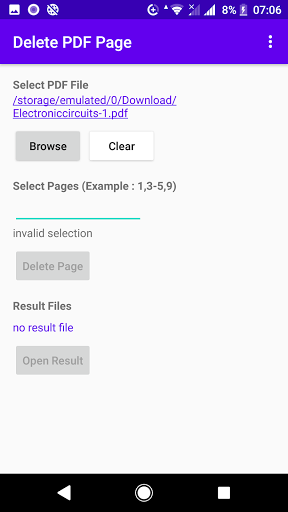 Delete PDF Pages Screen 3