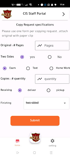Android application CIS portal screenshort