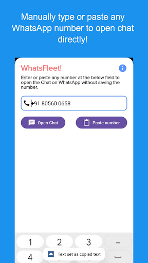 WhatsFleet - Chat W/O saving Screen 2