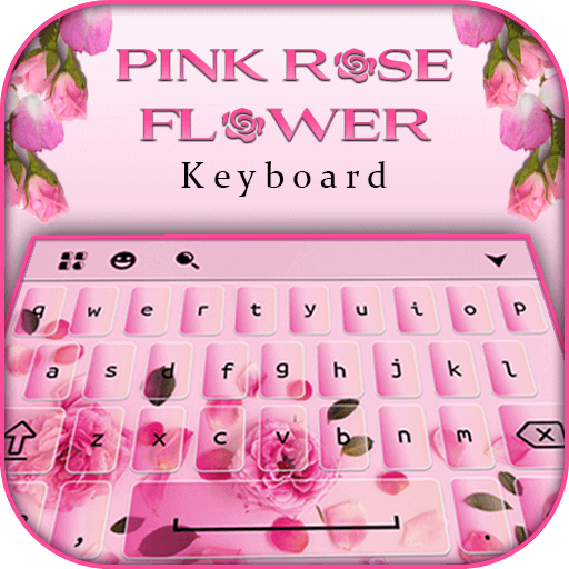 Pink Rose Flower Keyboard  Icon