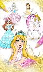 screenshot of Princess Coloring Book Glitter
