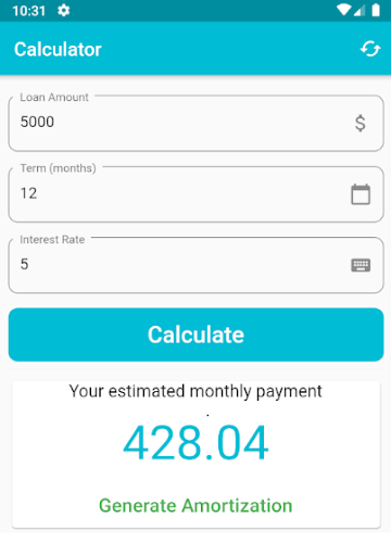 Android application Mortgage Loan screenshort