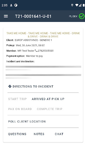 EASA MobiDispatch Screen 3