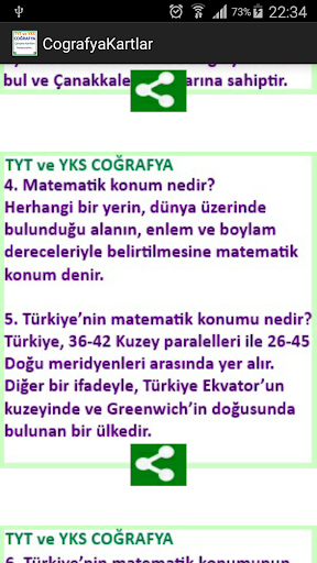 Coğrafya Çalışma Kartları TYT