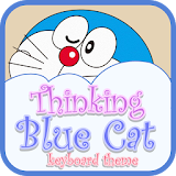 Thinking Blue Cat Theme&Emoji Keyboard icon