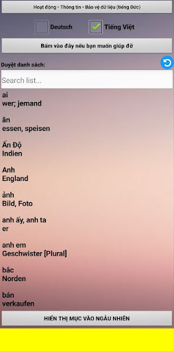 Android application Wörterbuch Viet-Deutsch screenshort