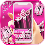 Pink Luxury Rose Keyboard Background