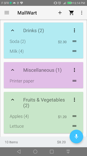Android application Listyy - Shopping List screenshort