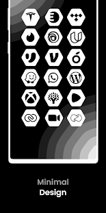 Hexagon White - Ảnh chụp màn hình Gói biểu tượng