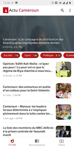 Actu Cameroun  – Latest News Screenshot 1 - AppWisp.com