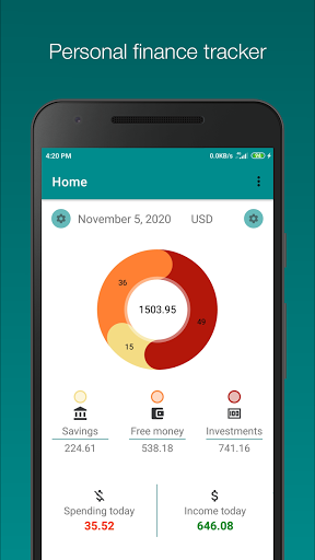Android application DenJohnn: capital tracker screenshort