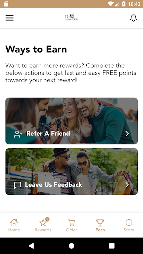Screenshot of Ding Tea Rewards