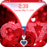 Love Zipper Lock Screen Theme icon