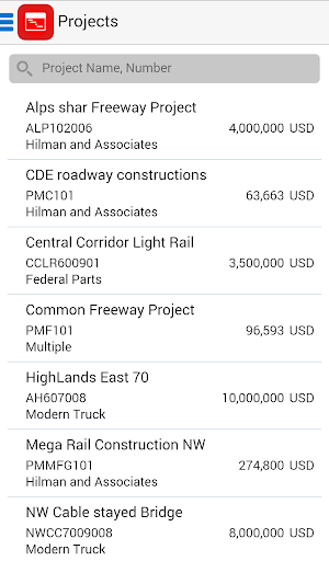 Screenshot of Project Manager for EBS