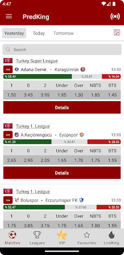 Android application PredKing screenshort