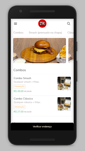 Android application SM Burger screenshort